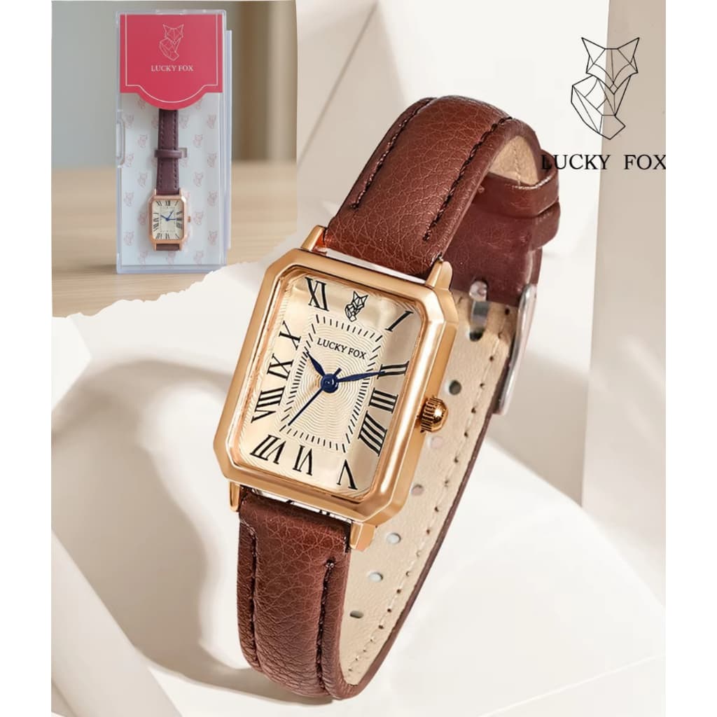 Relógio Feminino Quartzo Pulseira Couro Moda Casual Clássico Visor em Aço inoxidável Moderno Mulher