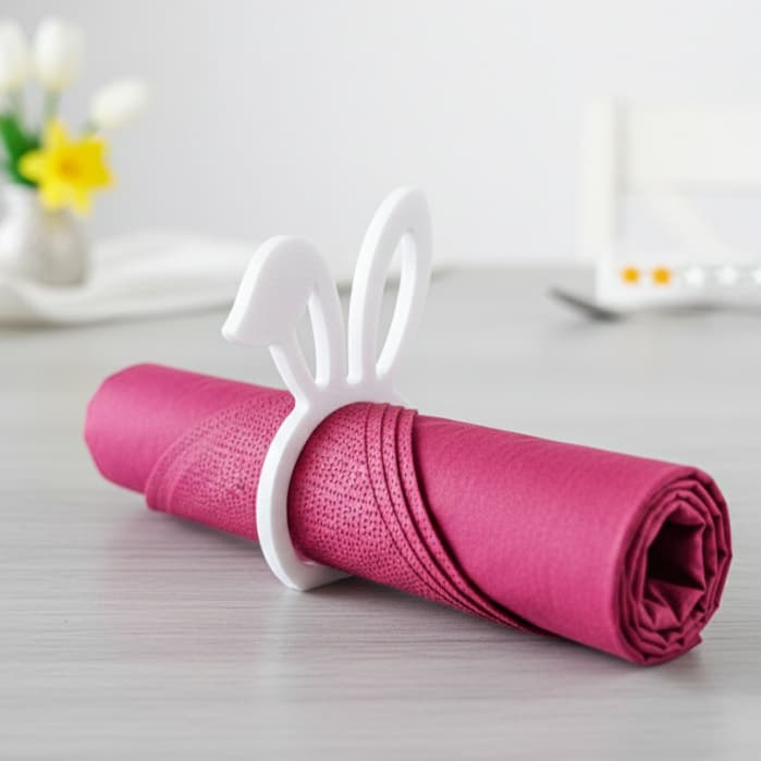 Porta Guardanapo Páscoa Coelho - Argolas de Plástico Para Mesa Posta / Receber com Charme