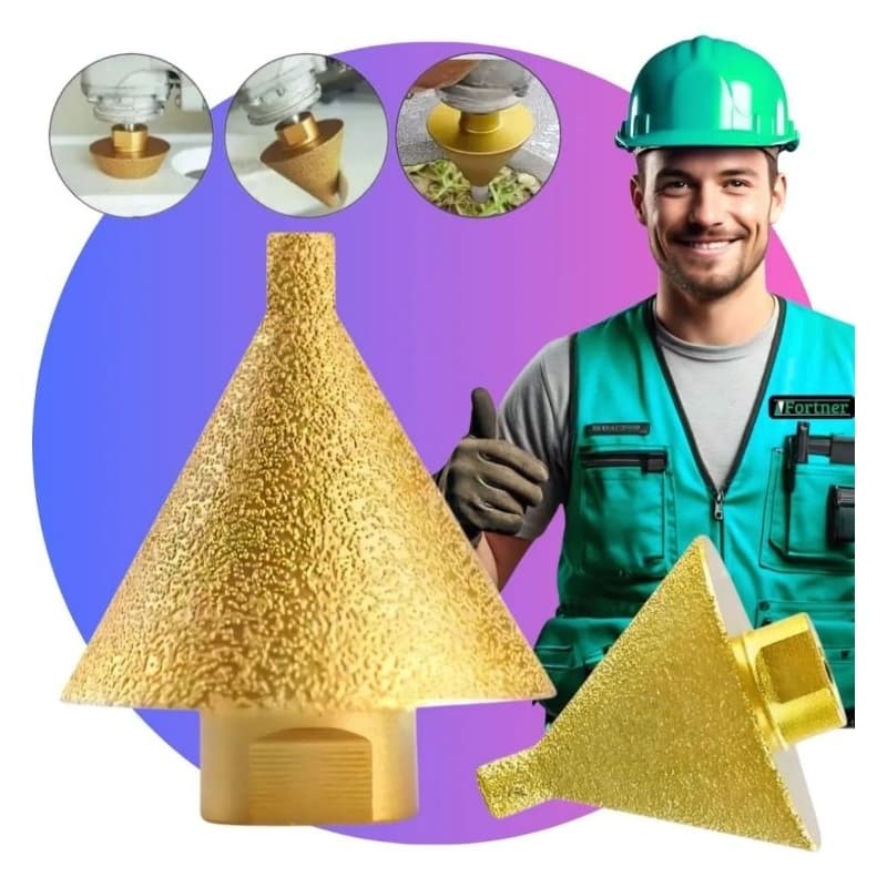 Broca Cônica Diamantada Rebolo Chanfro Porcelanato Granito Esmerilhadeira