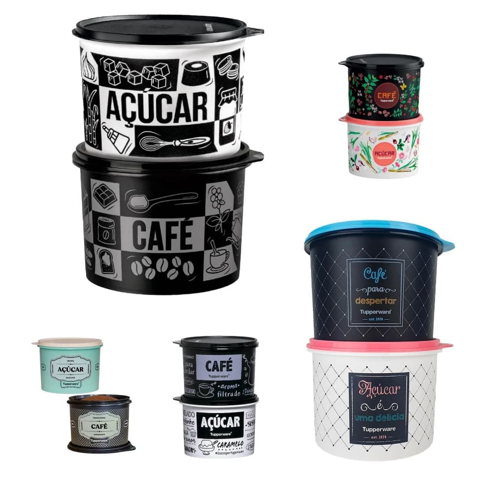 Tupperware Kit Caixas Açúcar E Café
