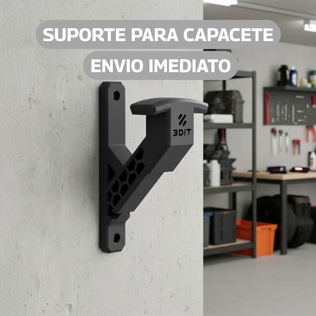 Suporte Capacete Moto De Parede Organizador Jaqueta Chaves Luvas Reforçado Pratico Garagem Quarto
