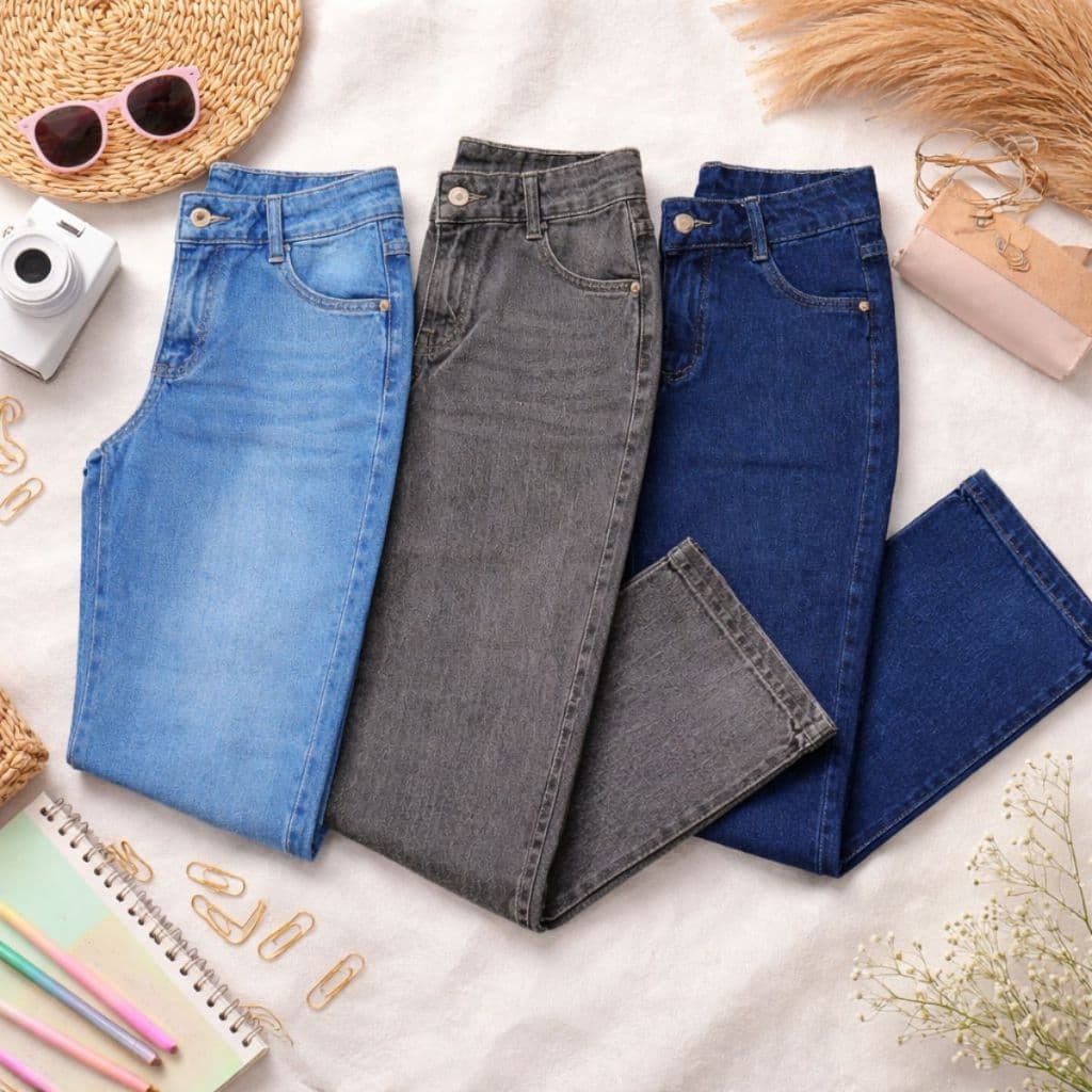 kit 03 calça menina wede leg infantil juvenil pantalona escolar casual premium