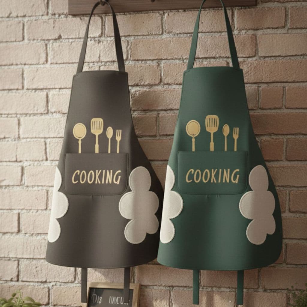 Avental De Cozinha Com Bolso Impermeável Poliéster Reforçado 71cmX66cm