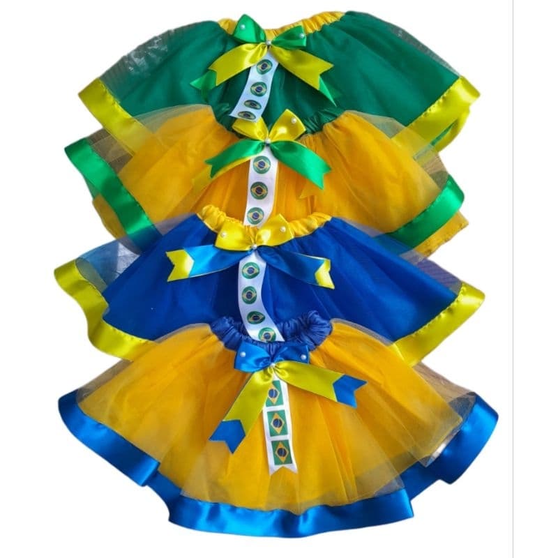 Saia de tule infantil copa do mundo