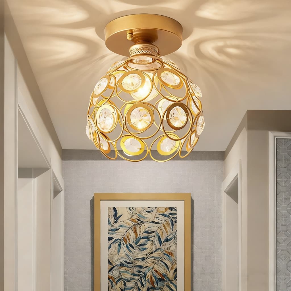 110V-220V Cristal Lâmpada De Teto Hallway Porch Luz Decorativa Simples Moderna Corredor De Varanda
