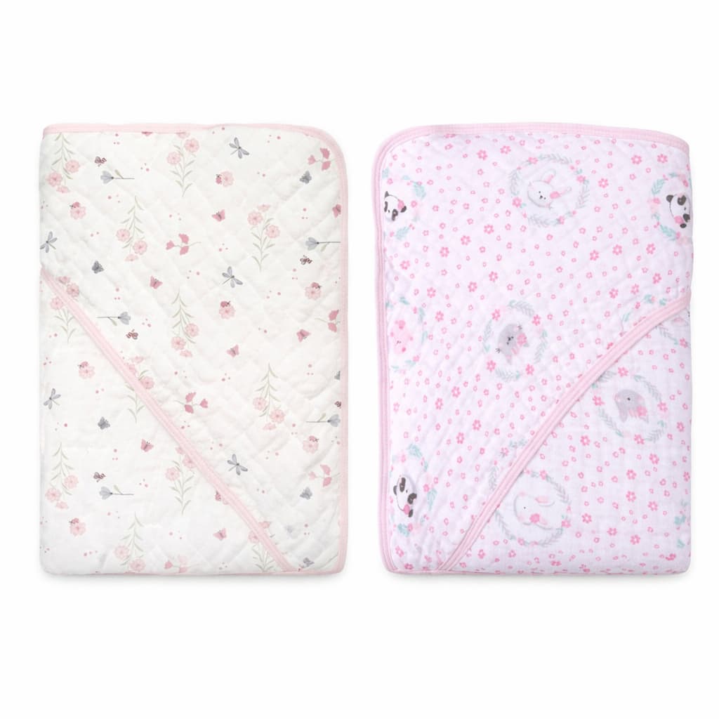 Kit 2 Toalha de Banho Karinho 100% Algodão Fralda Soft Capuz para Bebê