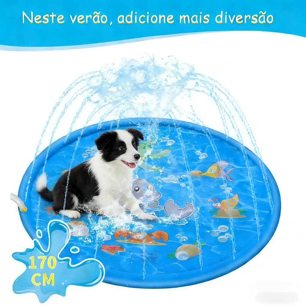 Splash Pad Sprinkler Esteira Piscina Inflável Pet Infantil 250cm 170cm 150cm 100cm