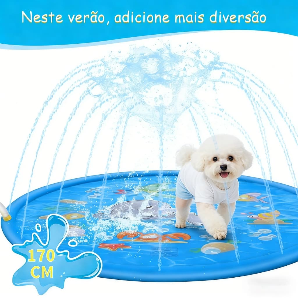 Splash Pad Sprinkler Esteira Piscina Inflável Pet Infantil  2,50M 1,7M 1,5M 1M Brinquedos Infantil