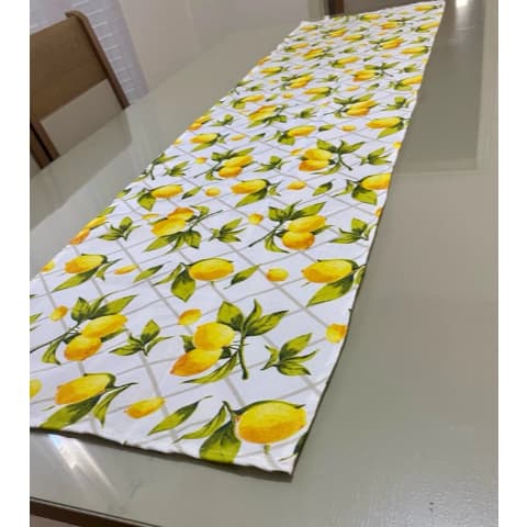 CAMINHO DE MESA LIMÃO SICILIANO - 1,45 X 0,45 - CENTRO DE MESA, DETALHE, MESA LINDA, LIMÃO, COZINHA