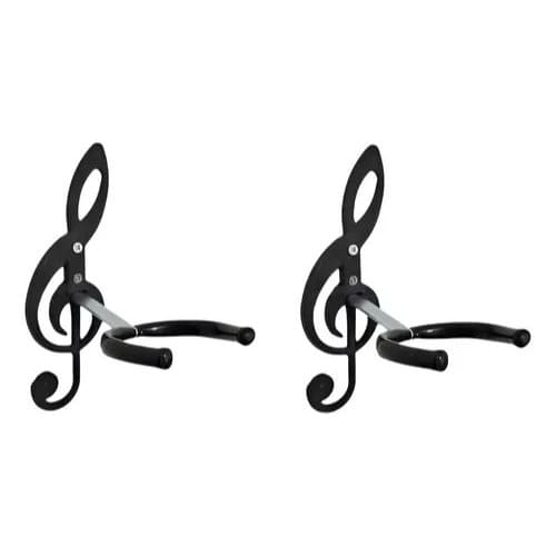 3 Suportes de Parede PRETO 2 BRANCOS... para Violão, Guitarra, Ukulele, Baixo – Design Clave de Sol