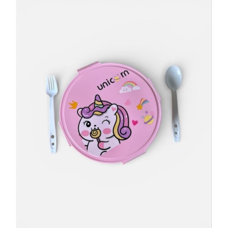 🦄🍱 Pote Infantil Unicórnio Rosa com Tampa | Ideal para Lanches