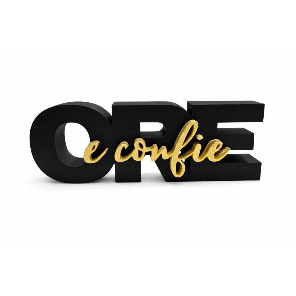 Letreiro Decorativo ORE e Confie – Decoração Cristã Moderna para Sala, Quarto e Escritório