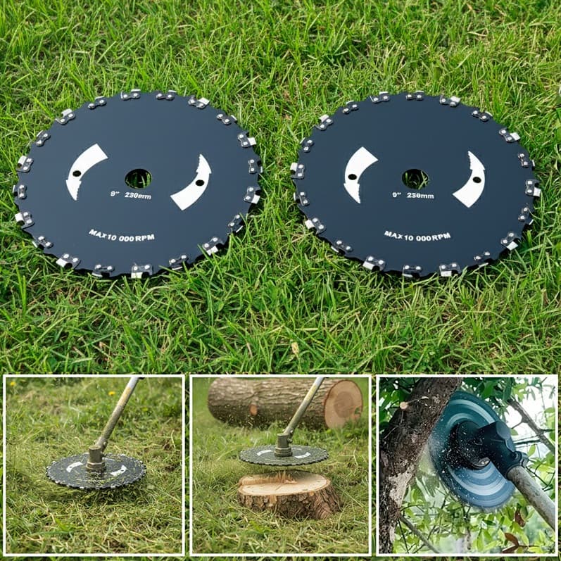 Kit 2 Disco Com Dente De Motosserra Para Roçadeira Gasolina Universal 230mm Furação de 25,4mm