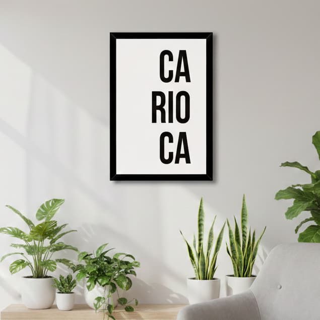 Quadro Decortativo Carioca Fundo Branco Moldura Caixa TokQuadros