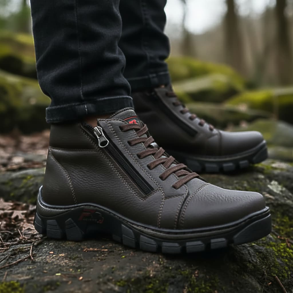 Bota Botina Masculina Coturno Solado Excluisivo Tenis Tratorada Palmilha Gel
