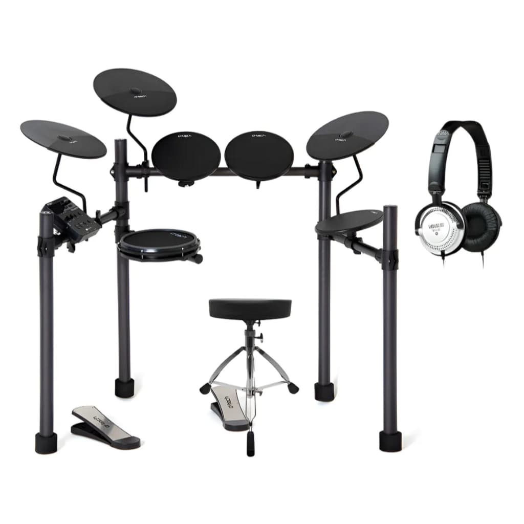 Bateria Eletrônica D-tech Electra Kit Com Banco E Fone Preto