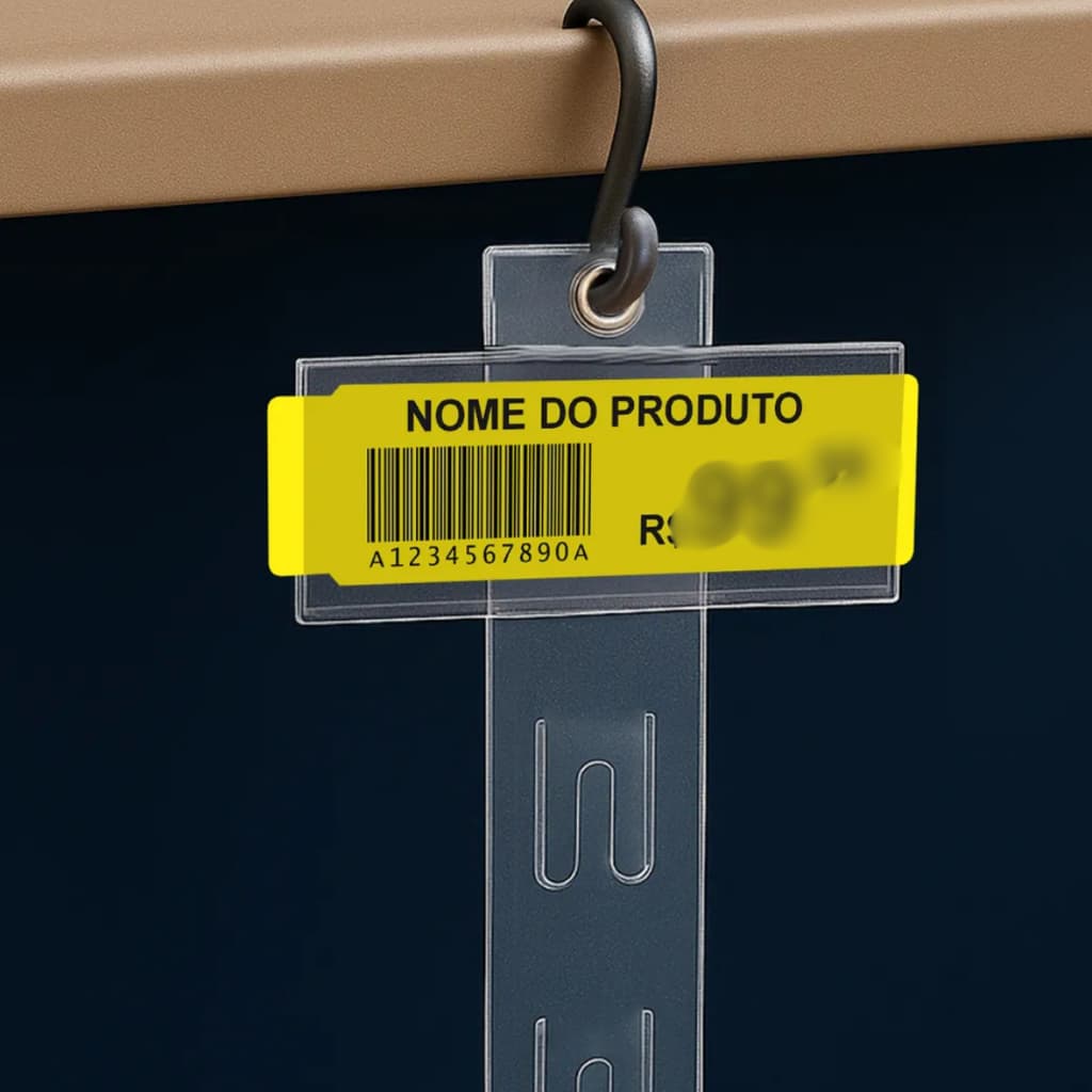 Fita Cross Clip Strip Produ Com Precificador 12 Ganchos Para Merchandising PDV Exibicao