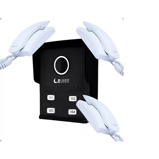 Kit Porteiro Eletronico Interfone 3 Pontos + 3 Fones + Fechadura Elétrica LR804 Lider