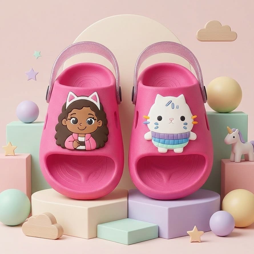 Chinelo Infantil Nuvem Meninas Gato Mágica Desenhos Divertidos Delicados Macio Confortável Leve
