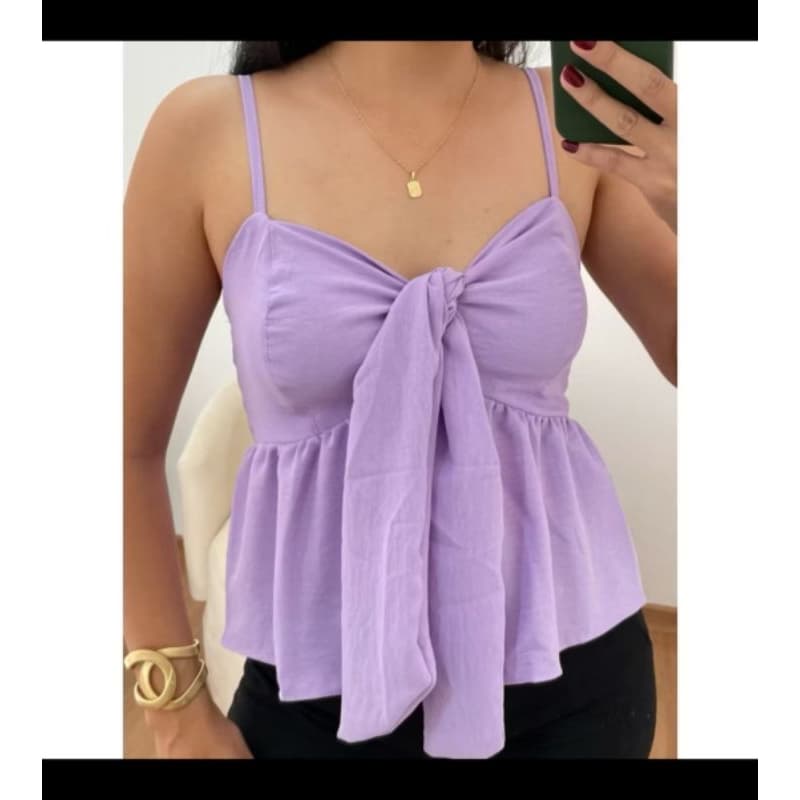 BLUSA FEMININA COM AMARRAÇÃO FRONTAL E ALÇAS CRUSADAS AJUSTAVEL--Leve e estilosa
