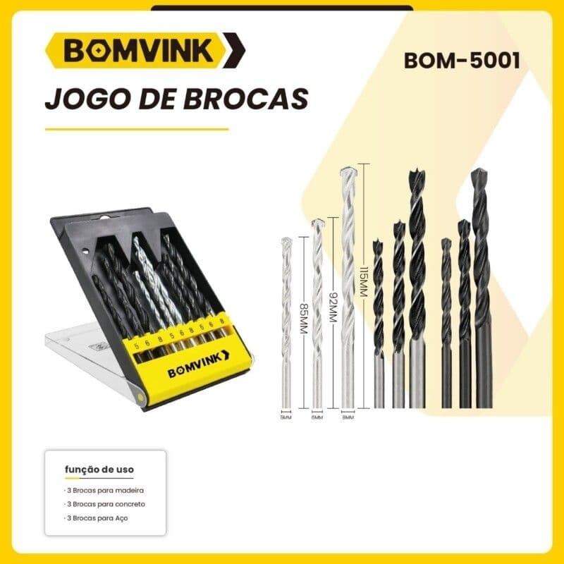 Kit 9 Brocas Bomvink