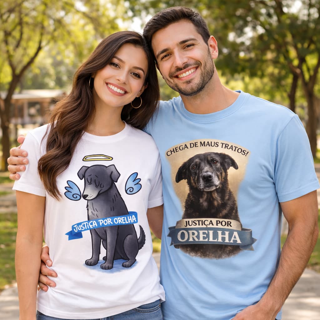 Camiseta Justiça Por Orelha Cachorro Blusa 100% Algodão Camisa T-shirt
