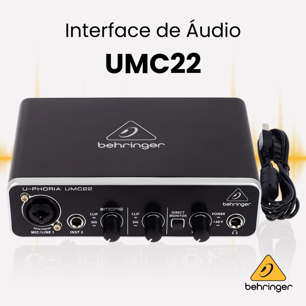 Interface de Audio Behringer Umc22 Interface de Audio Profissional Interface de Audio Usb