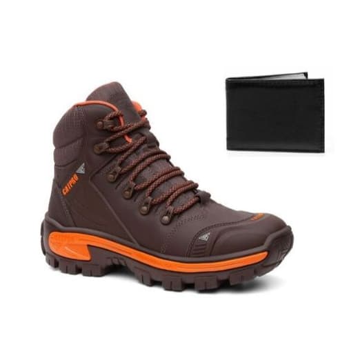 Coturno Masculino Catpro C.A Couro Biqueira Termoplástico Resistente Sola Microexpandido + Carteira