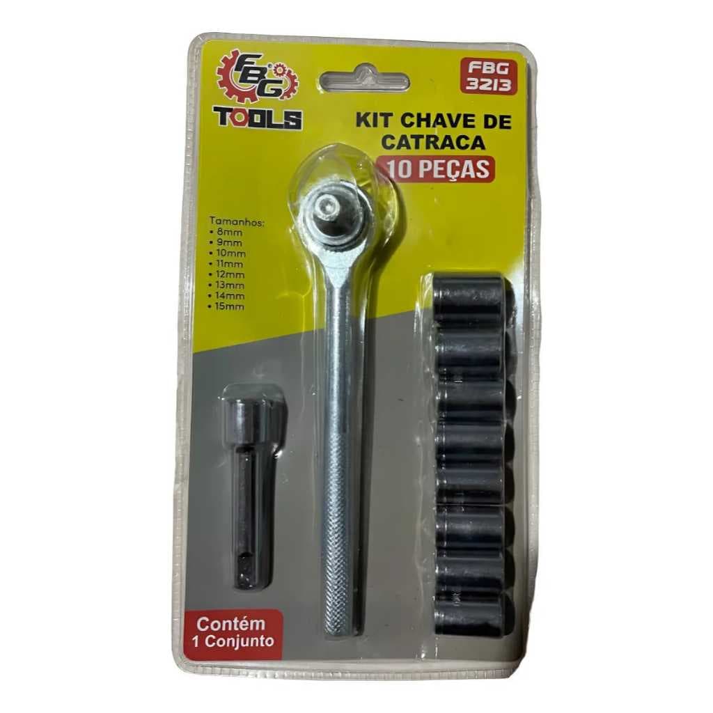 Kit Jogo De Chave Soquete Com Catraca 10 Peças 8mm a 15mm original e resistente