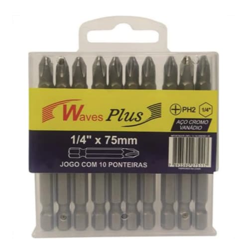 JOGO PONTEIRAS WAVES PHIL 10P 1/4X75MM