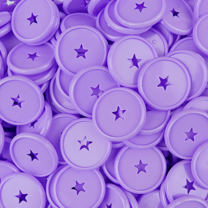 Discos Decorados G 31mm Estrela Roxo Colorful Com 12 Unidades Pop Disc