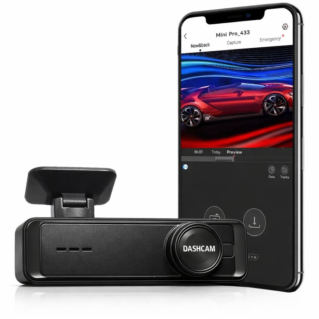 Câmera de carro com gravação frontal, monitoramento 1080P HD, DVR para direção