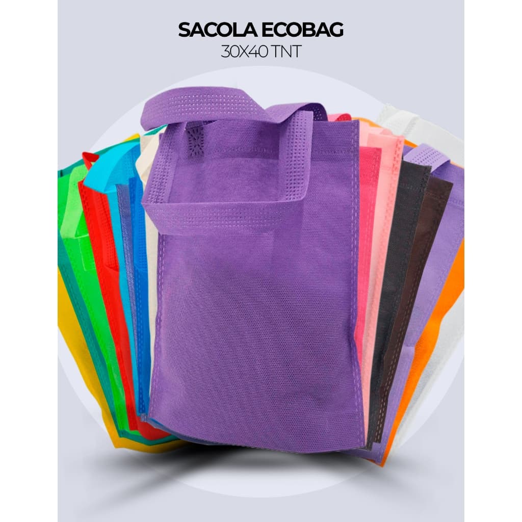 Kit 50 Ecobag TNT 80 gramatura 30x40 Sacola Bolsa Loja Evento Aniversario Surpresa