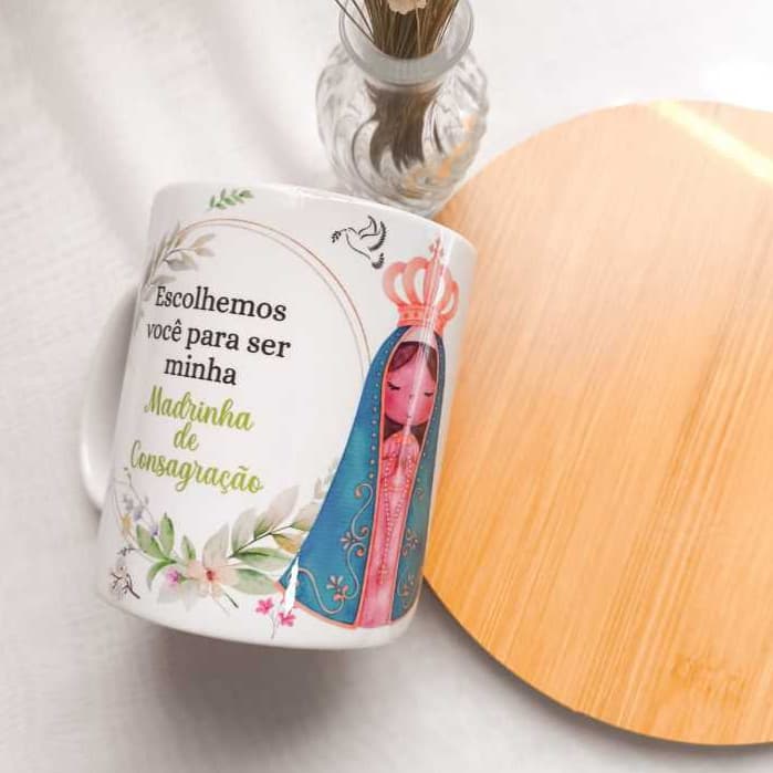 Caneca Personalizada para Madrinha de Batismo ou Consagração - Nossa Senhora