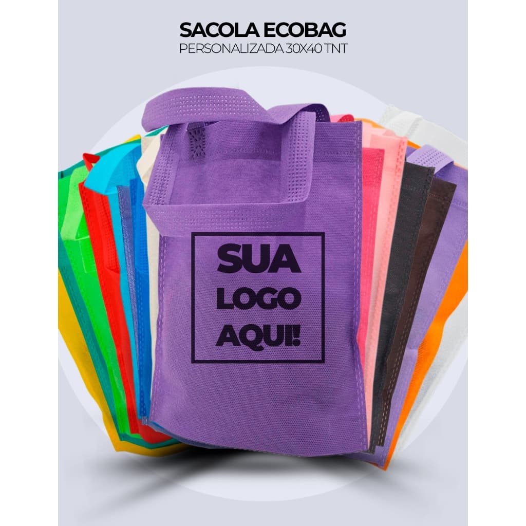 Ecobag Sacola TNT PERSONALIZADA 30x40cm para Festas Eventos Comemorações Comercio KIT com 50 70 100
