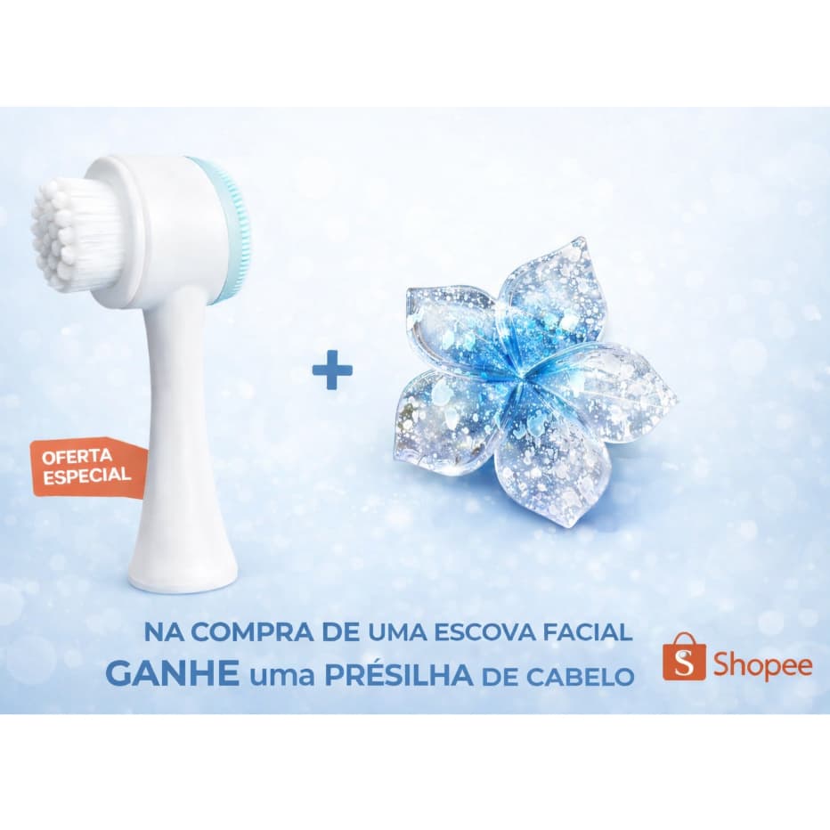 Promoção leve 1 escova Facial Manual 2/1 Limpeza de Pele Skin care ganhe 1 Presilha de Cabelo gratis