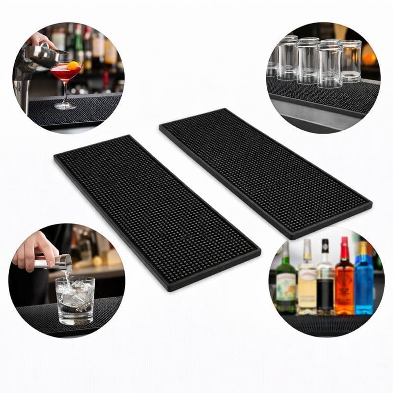 Kit 2 Tapete Barman Escorredor Porta Copo Drinks 30x15