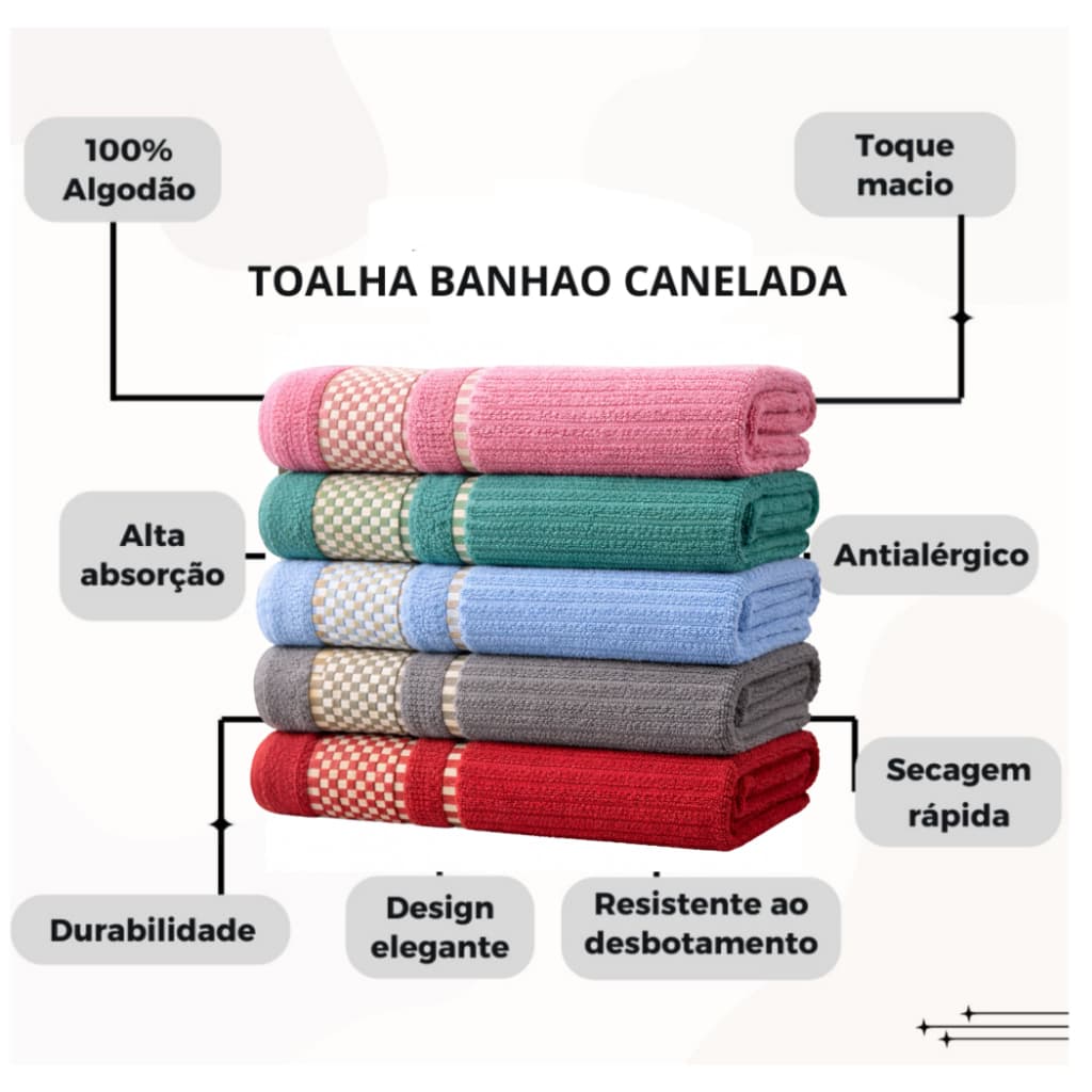 5 Toalha Banhão Gigante Fofinha Encorpada Algodao Luxo Gigante Premium