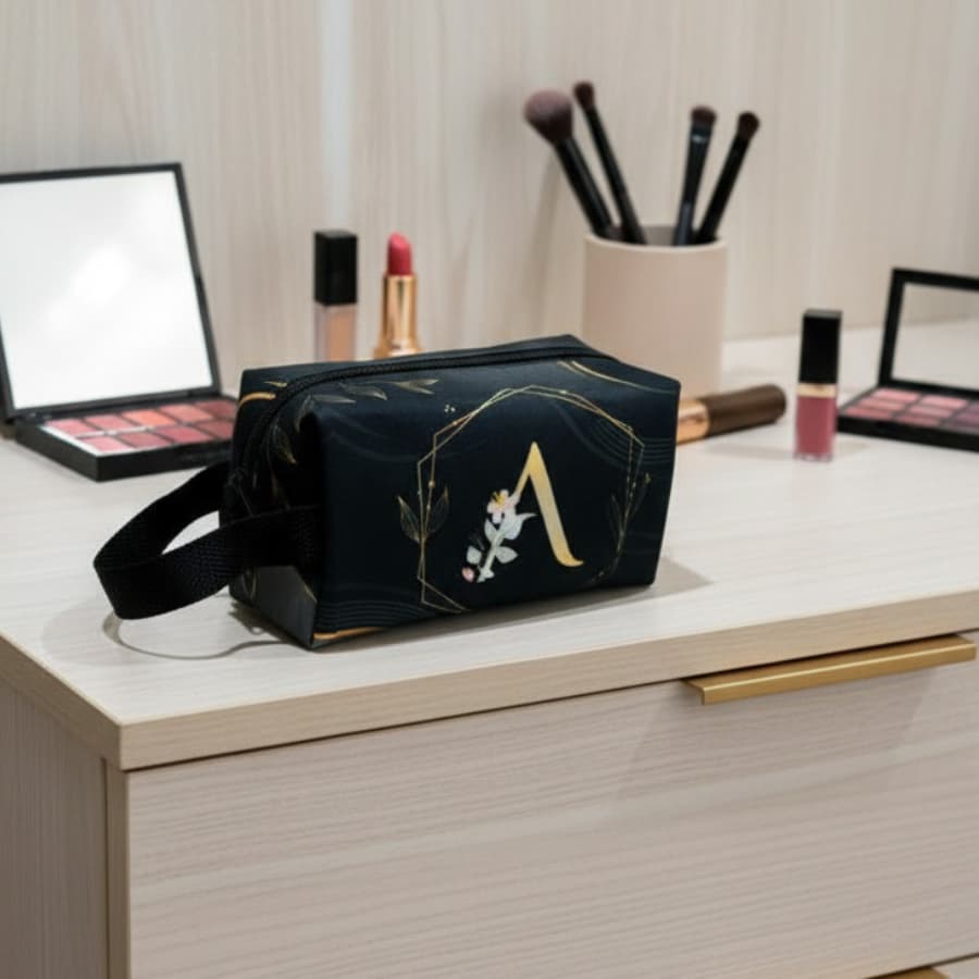 Kit Com 5 Necessaire Box Personalizada com Inicial | Estojo Feminino | Presente Criativo