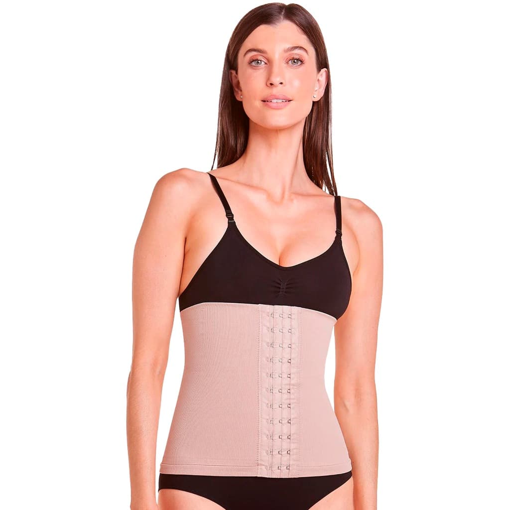Cinta Corset Modeladora Alta Compressão Plié Barbatanas Aço Redutora Tecido Duplo Original