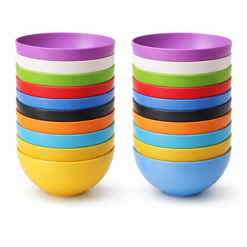 Kit 20 Unidades Bowls 380ml Tigelas Cumbucas Plasticas Sobremesa Caldos Sorvete Açaí Cores Vivas