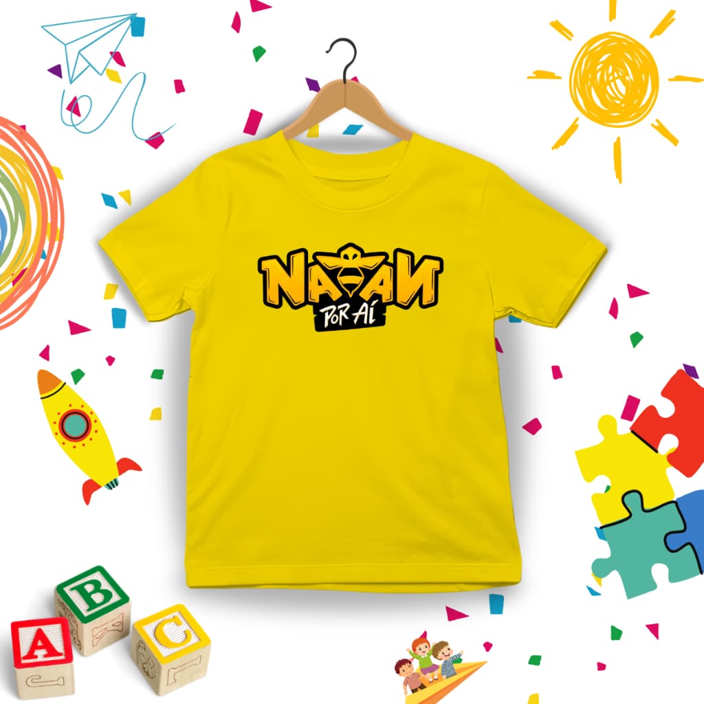 Camiseta Infantil Natan Por Aí Logo Blusa 100% Algodão Envio Rápido Menina Menino Youtuber Skate