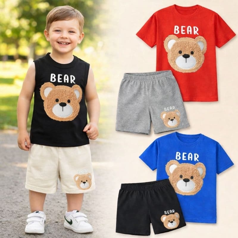 Conjunto Masculino Menino Infantil Camiseta ou Regata Bermuda Premium