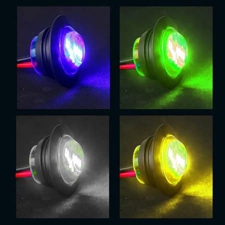 KIT 5 Unidades 12V Barco/Caminhao/Onibus Popa LED Luz Redonda Lâmpada À Prova D'água IP67