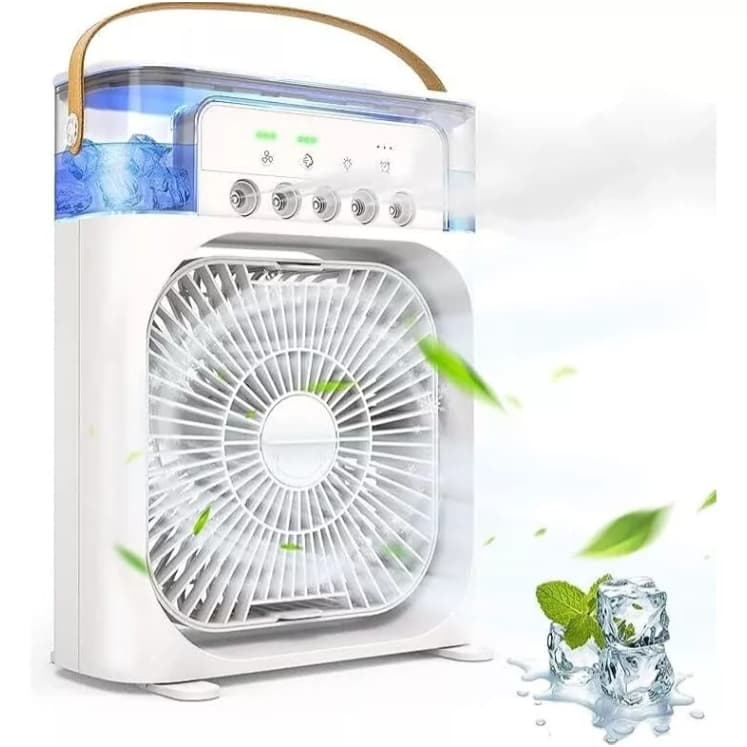 Mini Ventilador Portátil Recarregável USB com Alça – Silencioso, Compacto, Ideal para Mesa e Viagem
