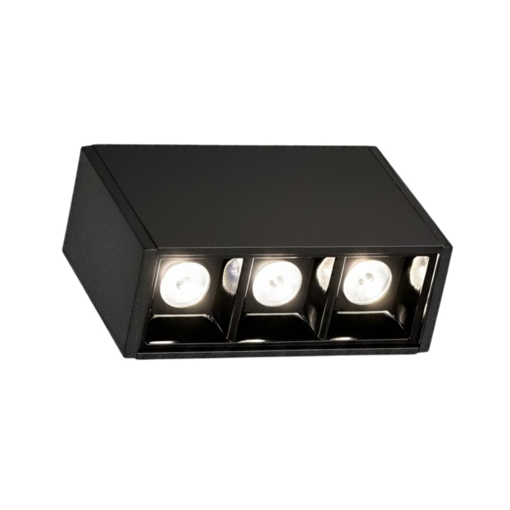Spot de Sobrepor Focco Led 6W 4000k Branco Neutro Quadrado Recuado Cor Preto