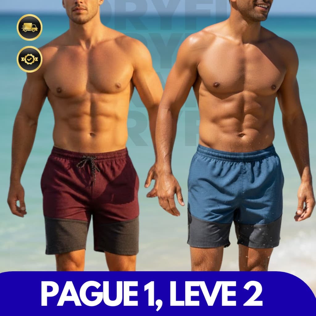 Kit 2 Shorts Bermuda Masculino Dry Fit Praia Academia Casual Treino Fitness Secagem Rápida, combolso