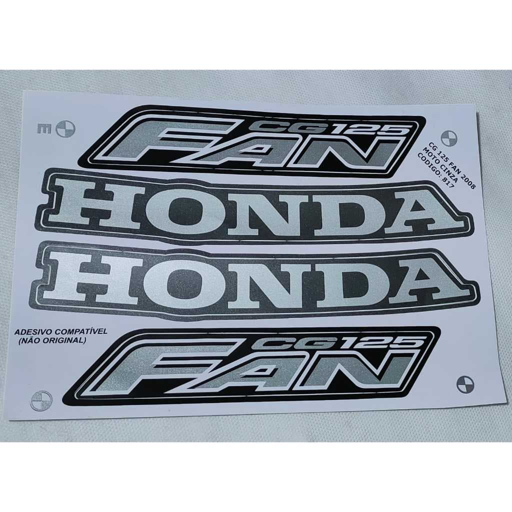 Kit De Faixa Para Moto Honda Fan 125 2008 Cor Cinza