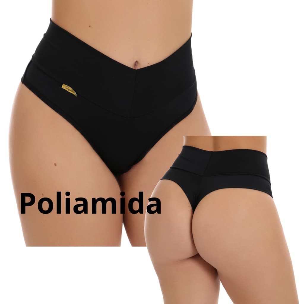 Kit 4 Calcinhas Modeladoras de Poliamida Cós Alto e Fio Duplo