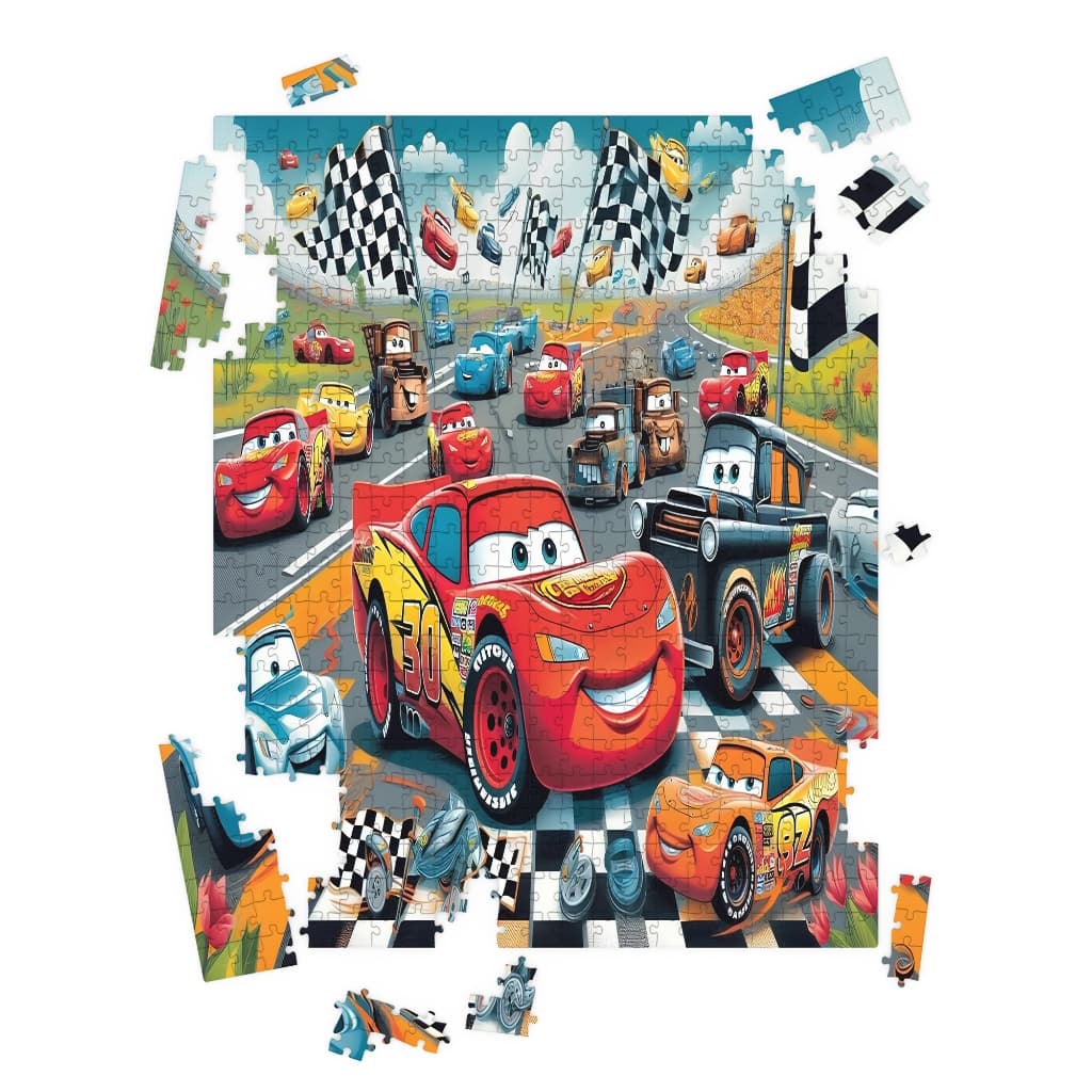 Quebra Cabeça MDF ENORME 90x60 McQueen Carros 500 Peças Puzzle